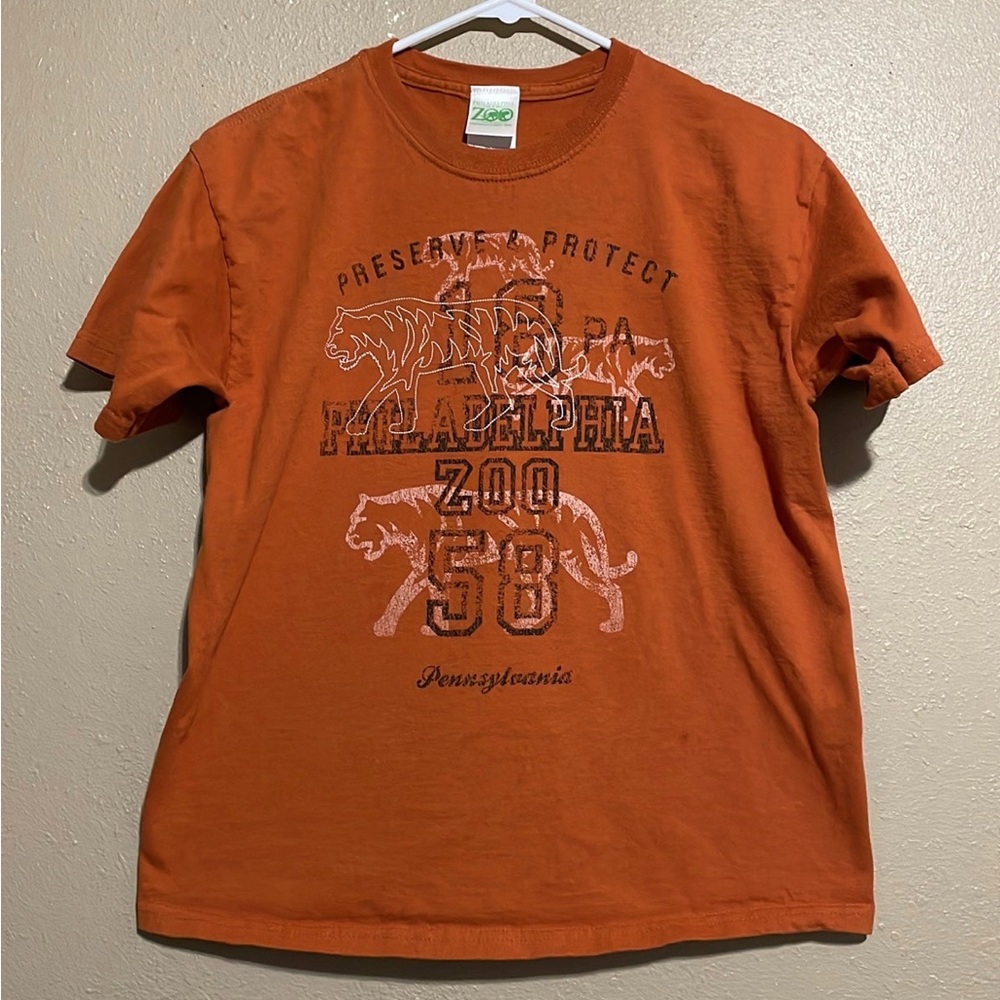 The Philadelphia Zoo Tiger Graphic Orange Short Sleeve T-Shirt Youth L